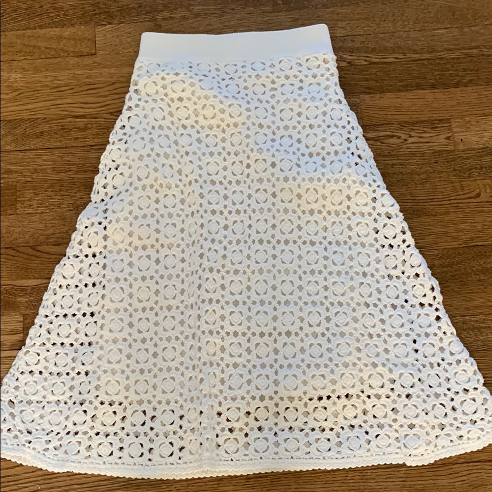 Rebecca Taylor White A-Line Skirt for Special Occasions